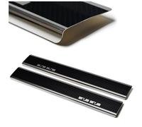 CHROMEMASTER | Battitacco in Acciaio Inox Compatibile con Toyota IQ Hatchback I 3D 2009-2014 | Inox, Pellicola Vinilica Effetto Carbonio | Protezione Soglia Porta - Set da 2 pz pezzi