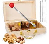 ChromLives Cracker Noci per Tutte Le Noci Cracker Casse-Noce Cassa-Noce Dimensione Regolabile con Scatola Regalo in Legno e Funzione Leva per Nocciole/Noci Brasiliane/Mandorle/Pecan