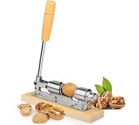 ChromLives Schiaccianoci Acciaio Inox Schiaccianoci Cracker di Noci Pinze di Noce con Manico a Base di Legno Strumento Aperto per Noci, Castagne, Noci Pecan, Nocciole, Mandorle, Noci del Brasile