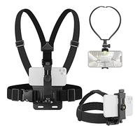 ChromLives Set di Montaggio per Cinghia del Telefono, Supporto per Cinturino Toracico + Supporto da Collo, Mani Libere per Telefono