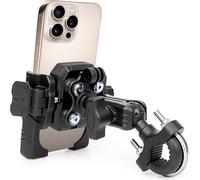 ChromLives Supporto Telefono Bicicletta【Doppio Ammortizzatore】 Supporto Cellulare da Manubrio per Moto Porta Cellulare Moto 360° Rotazione per iPhone 16 15 14 13 12 Pro Max/Huawei/Samsung/Smartphones