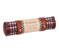 Chronicle Books Pendleton Red Black Check Pattern Chess & Checkers: Travel-Ready Roll-up Game