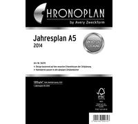 Chronoplan 50274 - Calendario 2024, planner annuale in formato A5 (148 x 210 mm), calendario di ricambio, ideale per pianificazione annuale chiara, multi-foro, da aprire (con piega Leporello), bianco