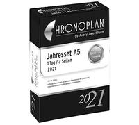 Chronoplan 50202 inserto calendario 2021, set annuale A5 con piani giornalieri (148x210mm), calendario sostitutivo, ideale per la pianificazione giornaliera professionale, multi-perforazione (1 giorno su 2 pagine), bianco;