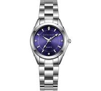 CHRONOS Orologio da polso da donna, al quarzo, impermeabile, in acciaio inox, analogico, Blu, Bracciale