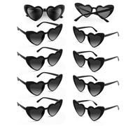 CHRORINE 6/10/20 occhiali da sole a forma di cuore, per feste, addio al nubilato, da donna, per matrimoni, damigelle d'onore, accessori regalo, Nero , 6.02"