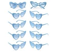 CHRORINE 6/10/20 occhiali da sole a forma di cuore, per feste, addio al nubilato, da donna, per matrimoni, damigelle d'onore, accessori regalo, Azzurro, 6.02"