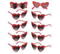 CHRORINE 6/10/20 occhiali da sole a forma di cuore, per feste, addio al nubilato, da donna, per matrimoni, damigelle d'onore, accessori regalo, Colore: rosso, 6.02"