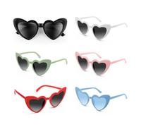 CHRORINE 6/10/20 occhiali da sole a forma di cuore, per feste, addio al nubilato, da donna, per matrimoni, damigelle d'onore, accessori regalo, Colori misti., 6.02"