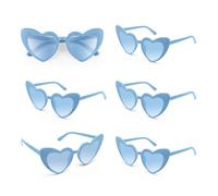CHRORINE 6/10/20 occhiali da sole a forma di cuore, per feste, addio al nubilato, da donna, per matrimoni, damigelle d'onore, accessori regalo, Azzurro, 6.02"