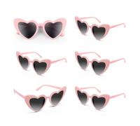 CHRORINE Confezione da 6/10/20 occhiali da sole a forma di cuore retrò vintage occhiali da sole per addio al nubilato da donna, rosa