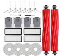 Chrostion Parti di ricambio compatibili con Roborock Qrevo S/Qrevo MaxV/Qrevo Pro【Non per Q Revo】Aspirapolvere, 2 spazzole principali, 6 spazzole laterali+4 filtri HEPA, panni per mocio e sacchetti