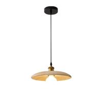 chrtyum Lampade Lampadari in vetro beige, lampadari a sospensione a forma di disco Nordic Head, attacco E27, altezza regolabile, lampadario for camera da letto, isola cucina, studio(18CM)