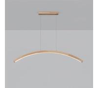 chrtyum Lampade Linear Wood Kitchen Island LED Pendant Light, Modern Solid Ceiling Hanging Lamp For Aisle Farmhouse Bedroom Living Room