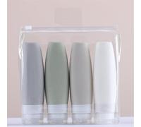 CHSEEO 4 Pezzi Bottiglie da Viaggio in Silicone Contenitori da Viaggio Cosmetici Set di Flaconi da Viaggio Accessori da Viaggio Aereo per Shampoo Balsamo Crema Lozione 90ml # 3