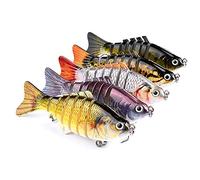 CHSEEO 8PC Multi-snodato Esca Da Pesca Esche Rigide Ami Da Pesca Multi-segmenti Swimbaits Esche Artificiali per Bass Walleye Giallo Persico Pike Roach Trota Muskie