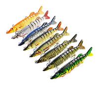 CHSEEO 8PC Multi-snodato Esca Da Pesca Esche Rigide Ami Da Pesca Multi-segmenti Swimbaits Esche Artificiali per Bass Walleye Giallo Persico Pike Roach Trota Muskie