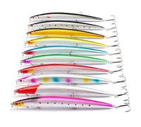 CHSEEO Kit di Esche da Pesca, 10Pcs Artificiale Richiamo Set Crankbaits Swimbait Cucchiaini Attrezzatura Esche Artificiali Perfetto per Pesca #5