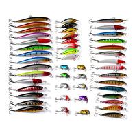 CHSEEO Kit di Esche da Pesca, 48Pcs Artificiale Pesca Richiamo Set Esche da Pesca Crankbaits Swimbait Cucchiaini da Pesca Attrezzatura di Pesca Esche Artificiali Perfetto per Pesca #2