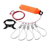 CHSEEO Pesca Stringer Portapesci in Acciaio Inox, con Creatore di boe, Moschettoni, 7 Snaps, Boe, Attrezzatura Da Pesca per Escursionismo Outdoor e Kayak, Fune 14.7 Piede, Colore casuale