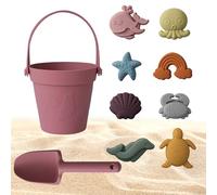 CHSEEO Secchiello Spiaggia Bambini, Giocattoli da Spiaggia, 8 Pezzi Giochi Spiaggia Bambini, Sabbiera Giocattolo con Secchio Vanga, Forme di Animali, per Ragazzi e Ragazze attività All'Aperto