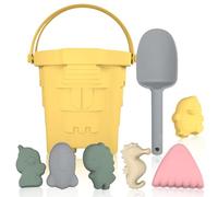 CHSEEO Secchiello Spiaggia Bambini, Giocattoli da Spiaggia, 8 Pezzi Giochi Spiaggia Bambini, Sabbiera Giocattolo con Secchio Vanga, Forme di Animali, per Ragazzi e Ragazze attività All'Aperto