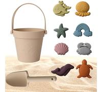 CHSEEO Secchiello Spiaggia Bambini, Giocattoli da Spiaggia, 8 Pezzi Giochi Spiaggia Bambini, Sabbiera Giocattolo con Secchio Vanga, Forme di Animali, per Ragazzi e Ragazze attività All'Aperto