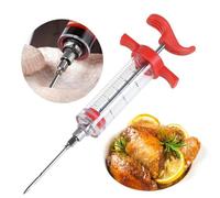 CHSEEO Siringa per Dolci, Siringa per Carne, Siringa per Marinatura con Aghi per Carne in Acciaio Inossidabile, Siringa Cucina per Cucinare Tacchino, Barbecue