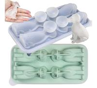 CHSEEO Stampi per Cubetti di Ghiaccio in Silicone a Forma di Cucciolo, Confezione da 2, con Coperchi e Imbuto Integrato, Adatti per Preparare Cubetti di Ghiaccio per Cocktail, Gelati e Gelatine