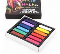 CHSEEO Tintura per capelli temporanea non tossica, per ragazze, bambini, idea regalo per compleanno, Halloween, Natale, feste, cosplay, 12 colori