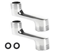 CHSEROK 2 Pezzi Connettore S Adattatore Regolabile da 1/2 a 3/4 Pollice, Raccordo Eccentrico per Rubinetti Parete, Rubinetto per Doccia e Miscelatore, Offset 42 mm con Anello di Tenuta Nero