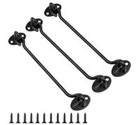 CHSEROK 3 Pezzi 200mm Gancio Chiusura Porta, Chiavistello Porta, Nero Chiavistello per Cancello, Gancio di Tempesta in Acciaio Inox con Occhielli, con 12 Viti, per Case, Giardini e Recinzioni