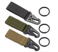 CHSEROK 3 Pezzi Moschettoni de Tattici, Moschettone de Nylon Multifunzionale con Portachiavi, Gancio da Tattico Appendere Utilizzabile per Campeggio All'aperto, Escursionismo, Alpinismo