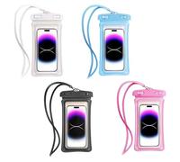 CHSEROK 4 Pezzi Custodia Telefono Subacquea, 30m/IPX8 Custodia Subacquea Smartphone, Adatto per Porta Cellulare Impermeabile Mare da 7,2 Pollici, con Clip Impermeabili e Cinghie al Collo