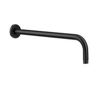 CHSEROK - Braccio doccia con arco nero, 40 cm, braccio doccia con braccio di prolunga, braccio rotondo per doccia in acciaio inox, ventilato, semplice ed elegante, per soffione, testa grande