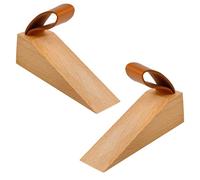 CHSEROK Cuneo Fermaporta in Legno (2 Pezzi), Fermaporta da Terra con Base Antiscivolo e Corda, Adatto a Fessure da 5-30 mm - Design Elegante e Pratico