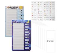 CHSEROK To do List Bambini, 2 Pezzi Routine Bambini Giornaliera, ABS Agenda Giornaliera Routine Bambini, con 20 Schede Vuote Intercambiabili, per la Pianificazione dello Studio, la Programmazione