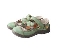 CHSHOER Scarpe basse da donna in stile accademico | lacci retrò in pelle | eleganti ballerine con banda trasversale, verde, 41 EU