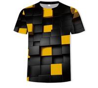 CHSLO Uomo 3D T Shirt Magliette Estate Abbagliante T-Shirt A Righe Unisex con Stampa Digitale A Colori 3D Girocollo da Uomo A Maniche Corte Felpa Elasticizzata Traspirante E Larga Oversize