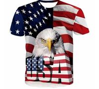 CHSLO Uomo 3D T Shirt Magliette Estate Aquila Animale Unisex Stampata Digitale 3D T-Shirt Girocollo da Uomo A Maniche Corte Sciolto Fitness Stretch Top Sportivo Traspirante Oversize