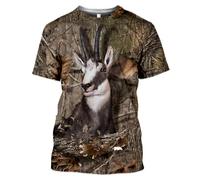 CHSLO Uomo 3D T Shirt Magliette Estate Cinghiale Coniglio Cervo Caccia alla Volpe Animale Unisex Stampa Digitale 3D T-Shirt Girocollo da Uomo A Maniche Corte Sciolto Fitness Elasticizzato Traspirant