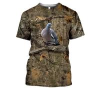 CHSLO Uomo 3D T Shirt Magliette Estate Cinghiale Coniglio Cervo Caccia alla Volpe Animale Unisex Stampa Digitale 3D T-Shirt Girocollo da Uomo A Maniche Corte Sciolto Fitness Elasticizzato Traspirant