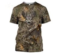 CHSLO Uomo 3D T Shirt Magliette Estate Cinghiale Coniglio Cervo Caccia alla Volpe Animale Unisex Stampa Digitale 3D T-Shirt Girocollo da Uomo A Maniche Corte Sciolto Fitness Elasticizzato Traspirant