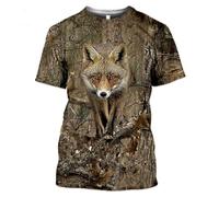 CHSLO Uomo 3D T Shirt Magliette Estate Cinghiale Coniglio Cervo Caccia alla Volpe Animale Unisex Stampa Digitale 3D T-Shirt Girocollo da Uomo A Maniche Corte Sciolto Fitness Elasticizzato Traspirant
