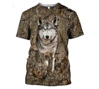 CHSLO Uomo 3D T Shirt Magliette Estate Cinghiale Coniglio Cervo Caccia alla Volpe Animale Unisex Stampa Digitale 3D T-Shirt Girocollo da Uomo A Maniche Corte Sciolto Fitness Elasticizzato Traspirant