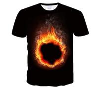 CHSLO Uomo 3D T Shirt Magliette Estate Drago del Fuoco del Ghiaccio della Palla di Fuoco T-Shirt Unisex con Stampa Digitale 3D, Girocollo, Manica Corta da Uomo, Fitness Ampio, Elastico E Traspirante
