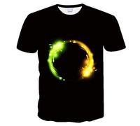 CHSLO Uomo 3D T Shirt Magliette Estate Drago del Fuoco del Ghiaccio della Palla di Fuoco T-Shirt Unisex con Stampa Digitale 3D, Girocollo, Manica Corta da Uomo, Fitness Ampio, Elastico E Traspirante