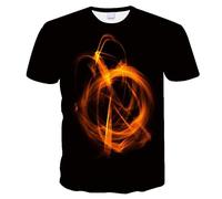 CHSLO Uomo 3D T Shirt Magliette Estate Drago del Fuoco del Ghiaccio della Palla di Fuoco T-Shirt Unisex con Stampa Digitale 3D, Girocollo, Manica Corta da Uomo, Fitness Ampio, Elastico E Traspirante