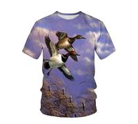 CHSLO Uomo 3D T Shirt Magliette Estate Fotografia Paesaggio All'Aperto Cane da Caccia Motocicletta T-Shirt con Stampa Digitale 3D Unisex T-Shirt da Uomo Girocollo Manica Corta Mezza Manica Elastica