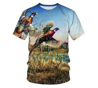 CHSLO Uomo 3D T Shirt Magliette Estate Fotografia Paesaggio All'Aperto Cane da Caccia Motocicletta T-Shirt con Stampa Digitale 3D Unisex T-Shirt da Uomo Girocollo Manica Corta Mezza Manica Elastica
